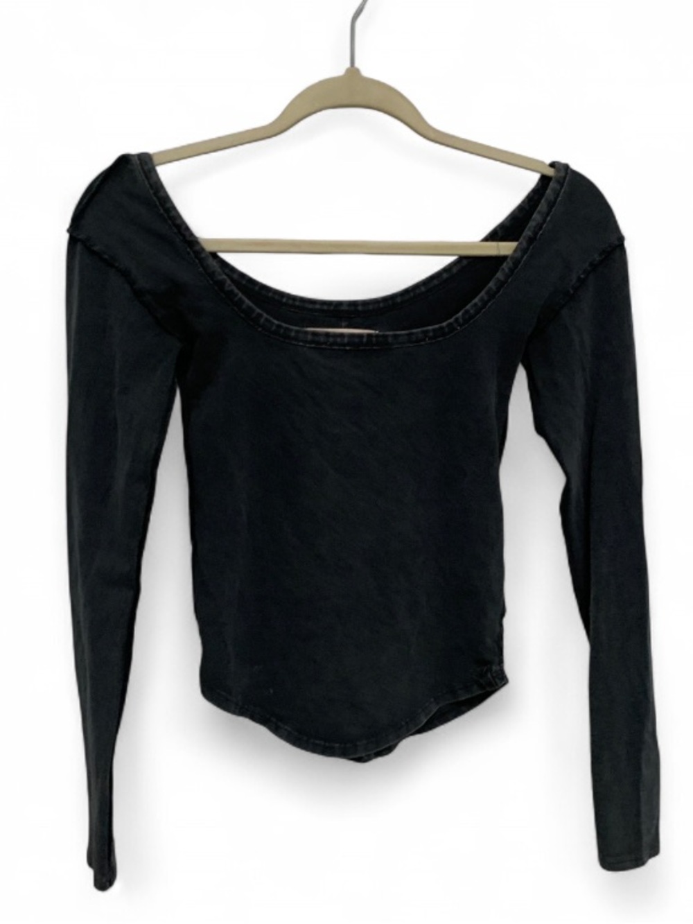 We The Free Can’t Let Go Washed Black Off-Shoulder Long Sleeve Top